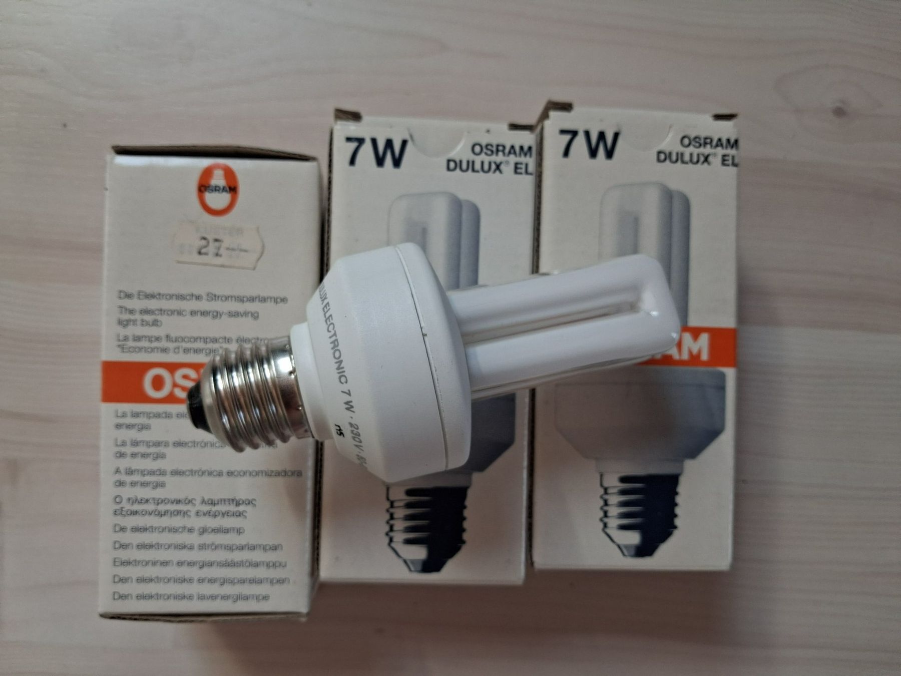 Osram Lampes: 3 X SPARLAMPE 7 WATT   DULUX EL – Neuf avec emballage d'origine à langnau par Santos1411