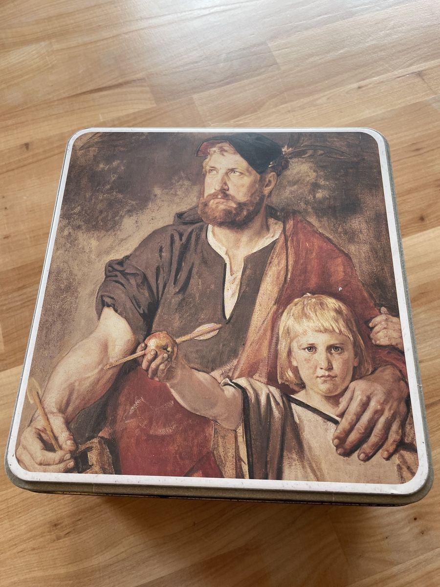 Tutte le decorazioni: grosse Blechdose mit Willhelm Tell Motiv – Usato da Rümlang venduto da euqinom16