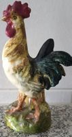 Dekorative Hahn Figur aus Keramik - Majolika Stil