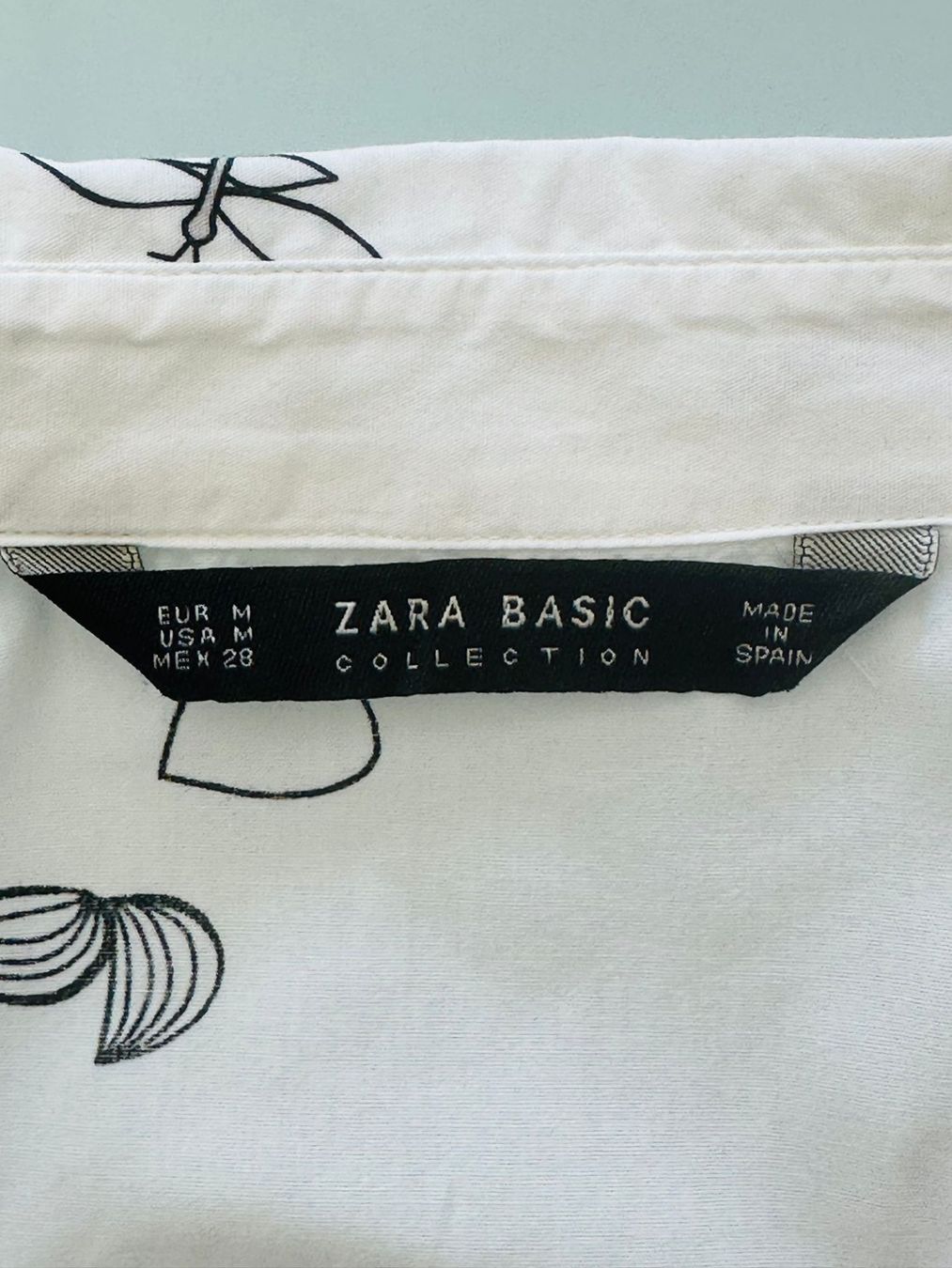 Zara Camicette: Weisse Sommerbluse mit buntem Muster Gr. 38 – Usato da Zufikon venduto da Modestil365 9