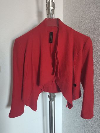 Marc Cain Kostüm, Rock und Blazer rot Gr. 34 Wolle
