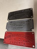 Vintage Industrie-Schilder aus Italien, 3 Stk, Top!