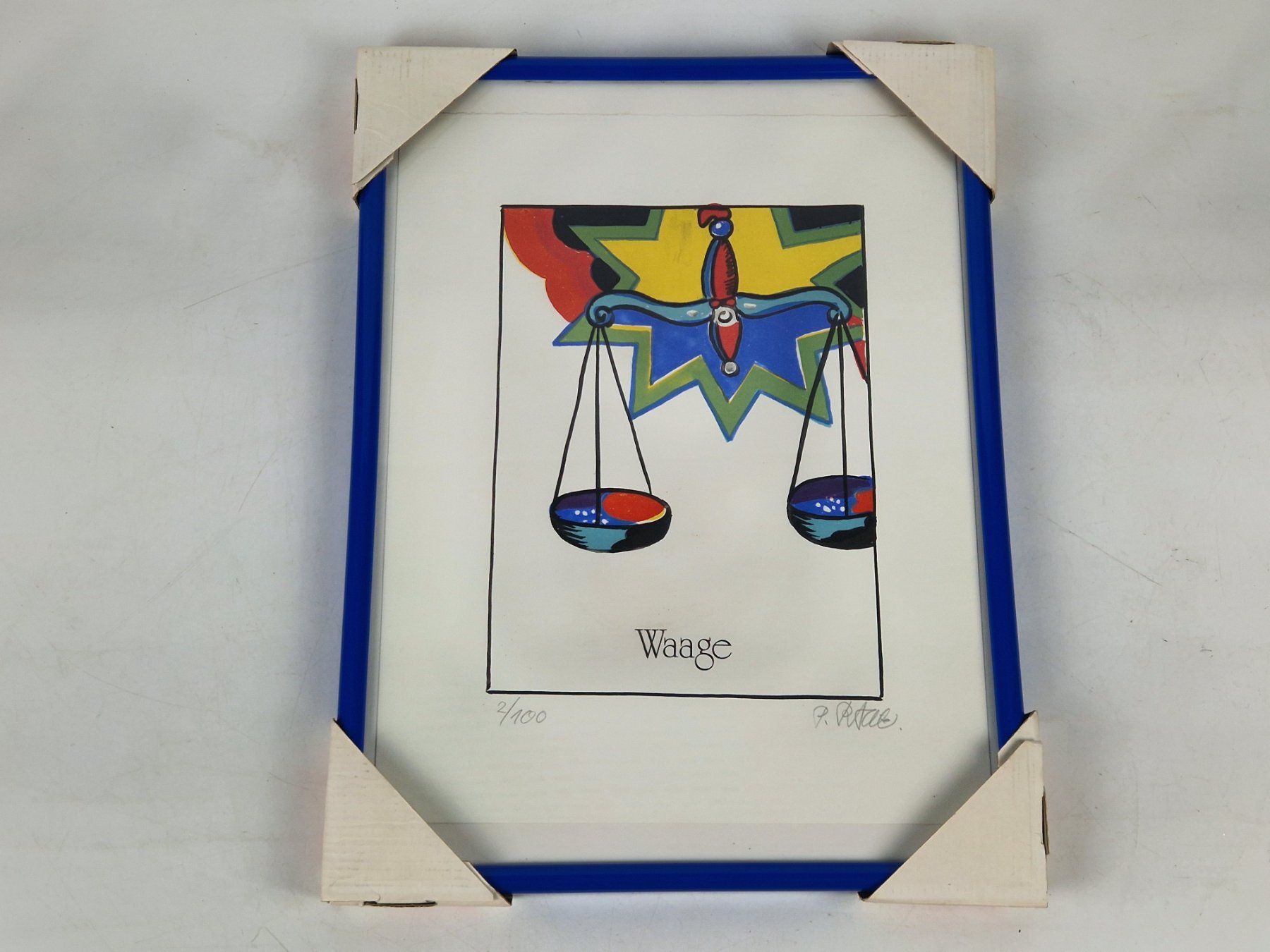 Posters & Illustrations: Kunstdruck "Sternzeichen Waage" - gerahmt – D'occasion à Muhen par Restwert_Muhen
