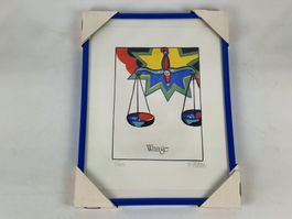 Kunstdruck "Sternzeichen Waage" - gerahmt