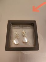 Elegante Bijouterie Ohrclips Muscheln Zirkonia Gold