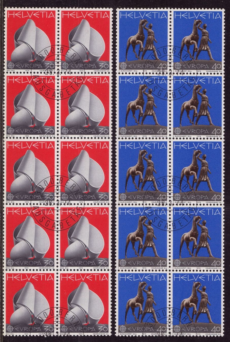 Tutti i francobolli: 1974 EUROPA 10er Block ES – Usato da Eggersriet venduto da stamp303
