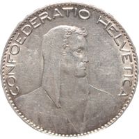 Schweiz Bundesmünze 5 Franken 1922