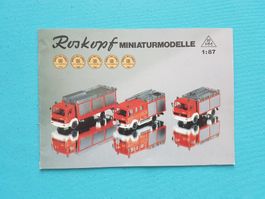Catalogue, Katalog, Roskopf Miniatur Modelle, LKW, HO, 1987