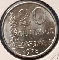 BRASILIEN - BRASIL - 20 CENTAVOS 1978 - IM MUENZKARTON, UNZ.