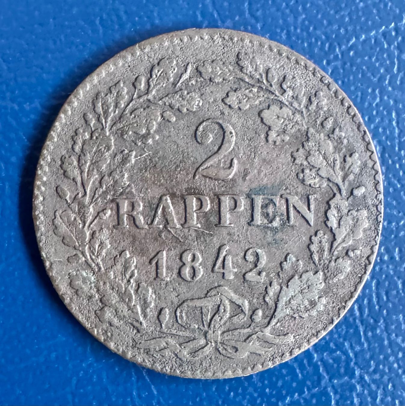 Tutti le monete: 2 Rappen 1842 Kanton Zürich – Usato da Ebikon venduto da Dmasterx