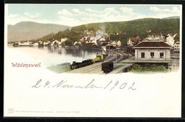 AK Wädensweil, Ortsansicht mit Bahnhof