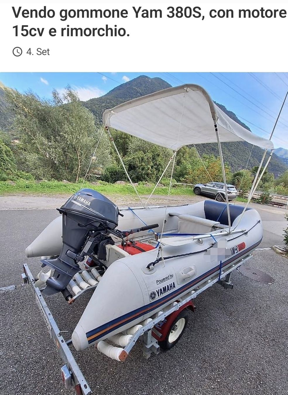 Yam Barche: GOMMONE YAM 380S con carrello  – Usato da Bellinzona venduto da Margoo 1
