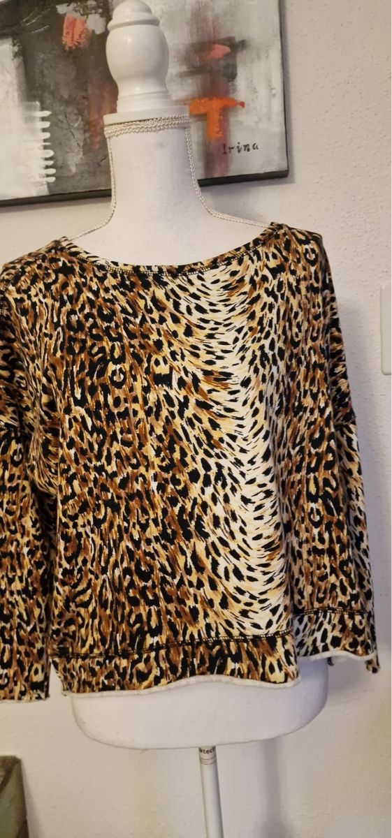 Maje Camicette: Maje Oberteil Gr. S, Leo-Print, Baumwolle, Oversize! – Usato da St. Gallen venduto da mania03