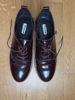 Dune Schnürschuhe Bordeaux Glanz Lackleder Gr. 39