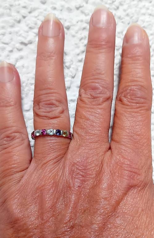 Anelli: Memory Ring Silber mit verschiedenen Edelsteinen – Usato da Stans venduto da wer_fd5f 5