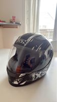 Kinder Motorradhelm IXS schwarz weiss gebraucht