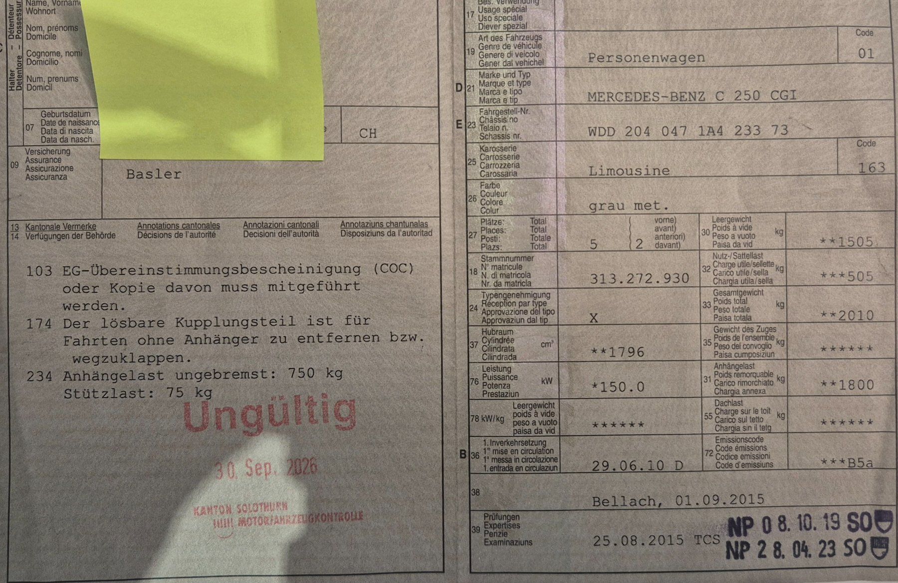 Mercedes-Benz Automobili: Mercedes-Benz C 250 CGI – Usato da Otelfingen venduto da hof74 9