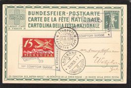 Bundesfeierkarte 1912 , Comptoir Suisse Lausanne 26.lX.1926