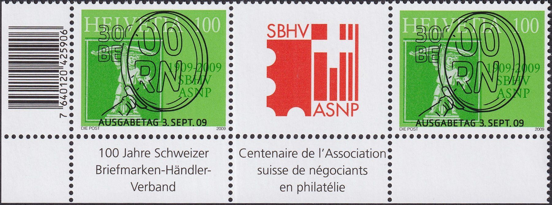 Tutti i francobolli: 2009, 2x Nr.1327 "SBHV" mit ET-Voll-Stempel + ECKTABS – Usato da Sursee venduto da Luzernerraute