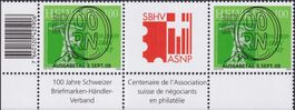 2009, 2x Nr.1327 "SBHV" mit ET-Voll-Stempel + ECKTABS