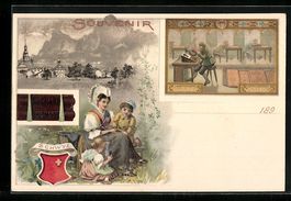 Litho Schwyz, Cacao Suchard, Leute in ei
