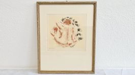 Lithographie de André Masson/ dos de femme 1950