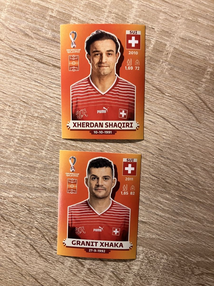 Panini Carte collezionabili: Panini WM 2022 Orange Version Shaqiri und Xhaka – Nuovo (secondo la descrizione) da Chur venduto da tozzi-stickerworld
