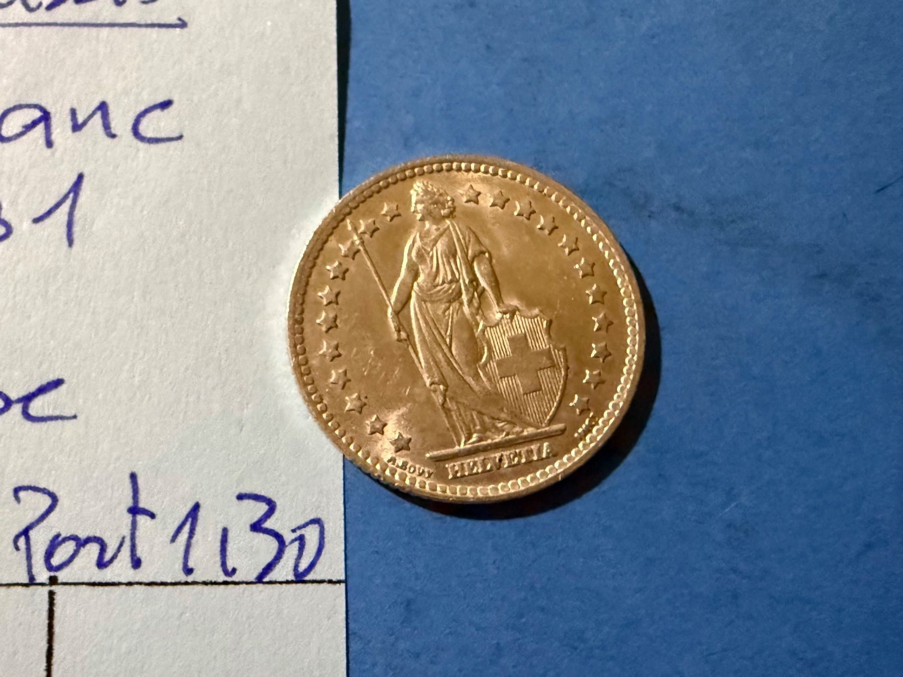 Tutti le monete: SUISSE : 1 FRANC 1931 - SUPERBE – Usato da genève venduto da GEnumist 2