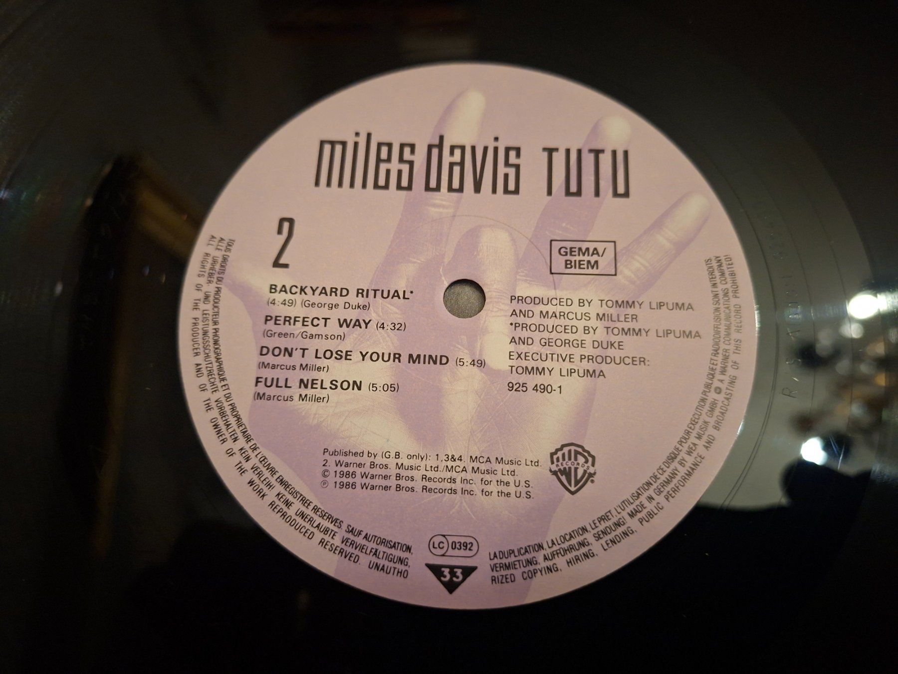 Schallplatten: Jazz LP -  Miles Davis Tutu – Gebraucht aus Bernex von Wannabehasbeen01 2