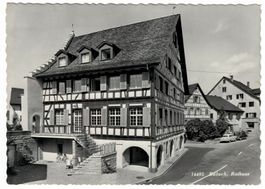 Bülach, Rathaus, Oldtimer, gelaufen 1963