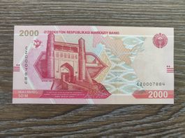 Usbekistan 2'000 Som 2021, unc. !!!!!!!