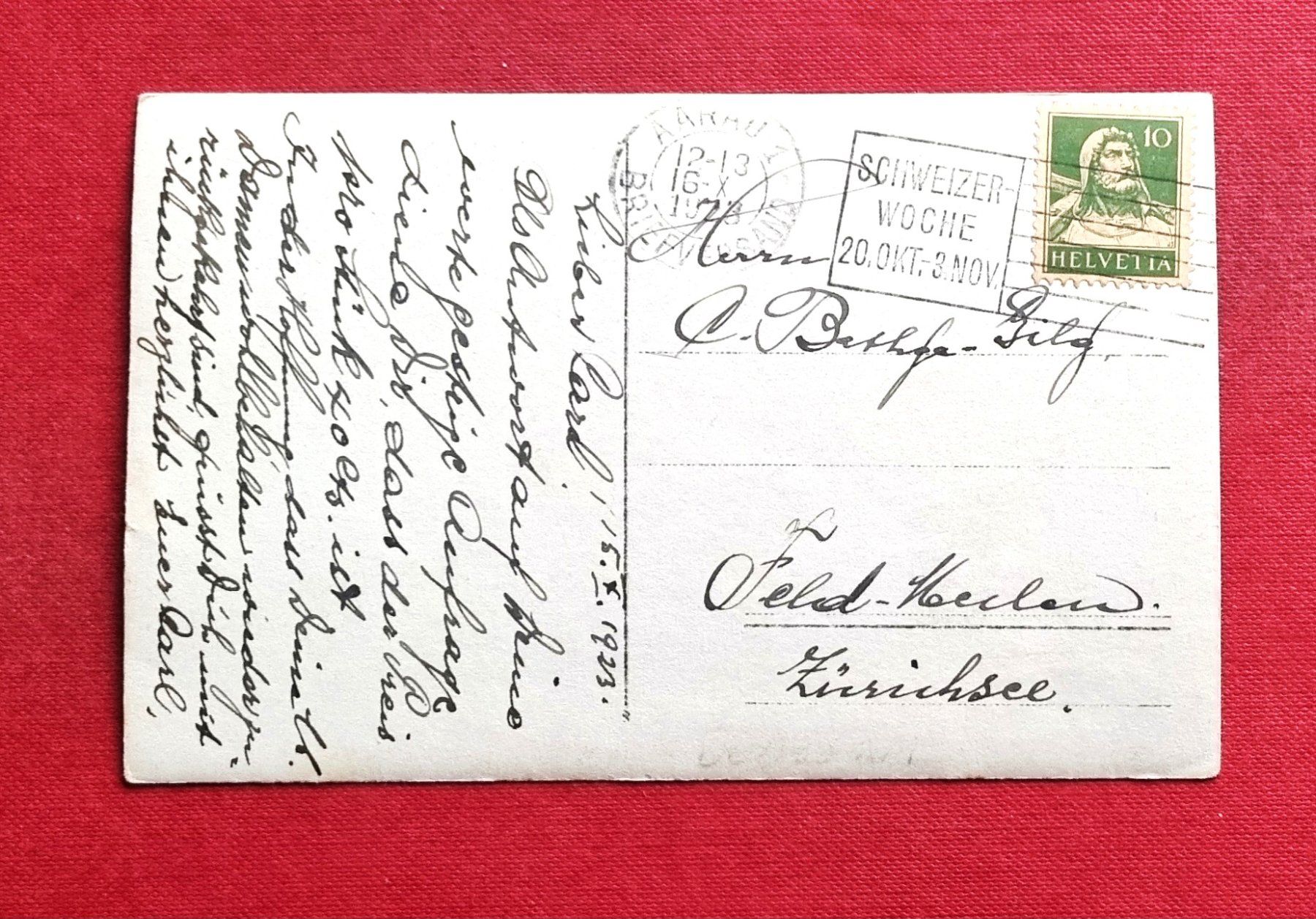 Ansichtskarten: Wohnhaus - Post Aarau - 1923 – Gebraucht aus Rothrist von RROENK 1