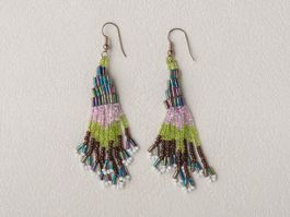 Bunte Ohrringe mit Fransen, Modeschmuck Boho Style