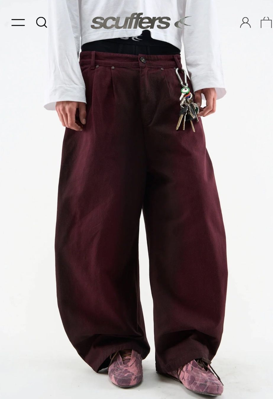 Scuffers Jeans: scuffers Shell Burgundy Pants – Usato da Erlach venduto da VerkaufX 5