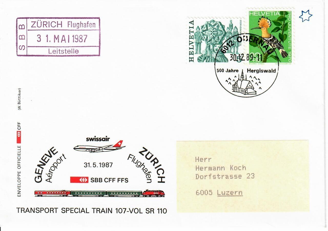 Tutti i francobolli: SBB Zürich Flughafen Leitstelle – Usato da Hochdorf venduto da Ziegel-16