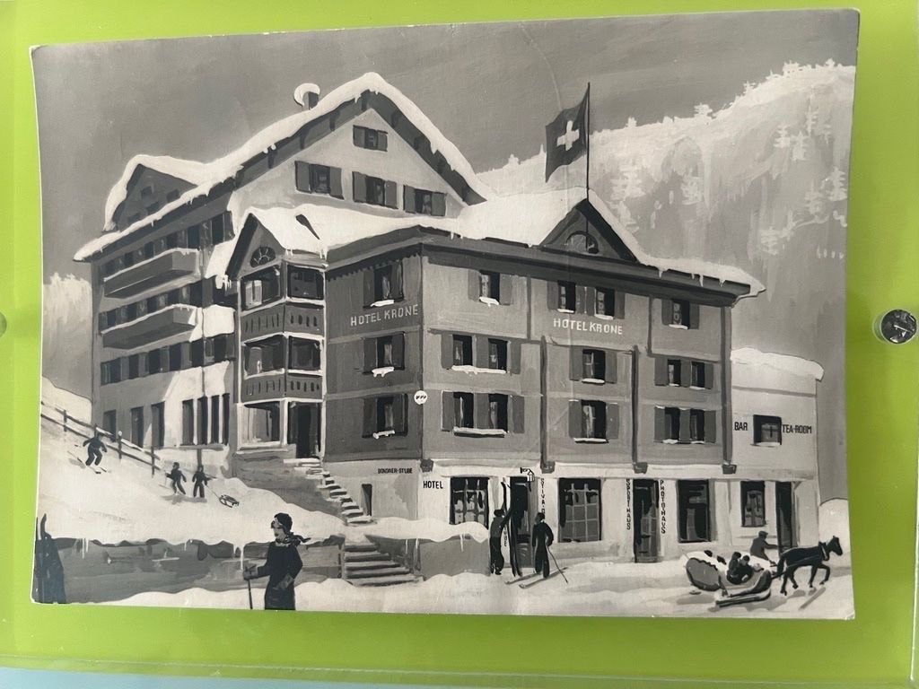 Cartoline postali: Sporthotel   Krone Sedrun Graubünden  1933 – Usato da Steinach venduto da Momoco