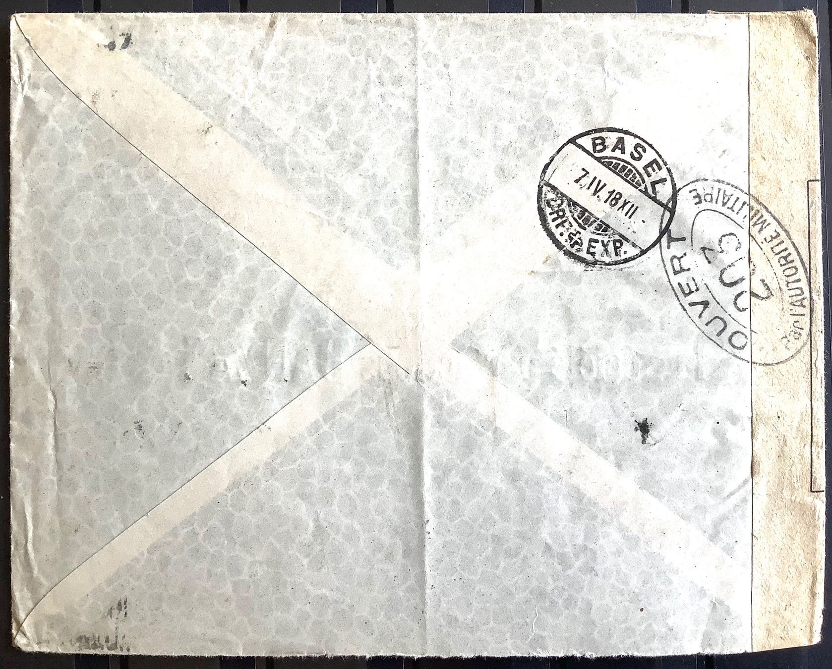 Tutti i francobolli: 1918 Spanien Zensurbrief Barcelona - Basel – Usato da Liestal venduto da Skunk02 1