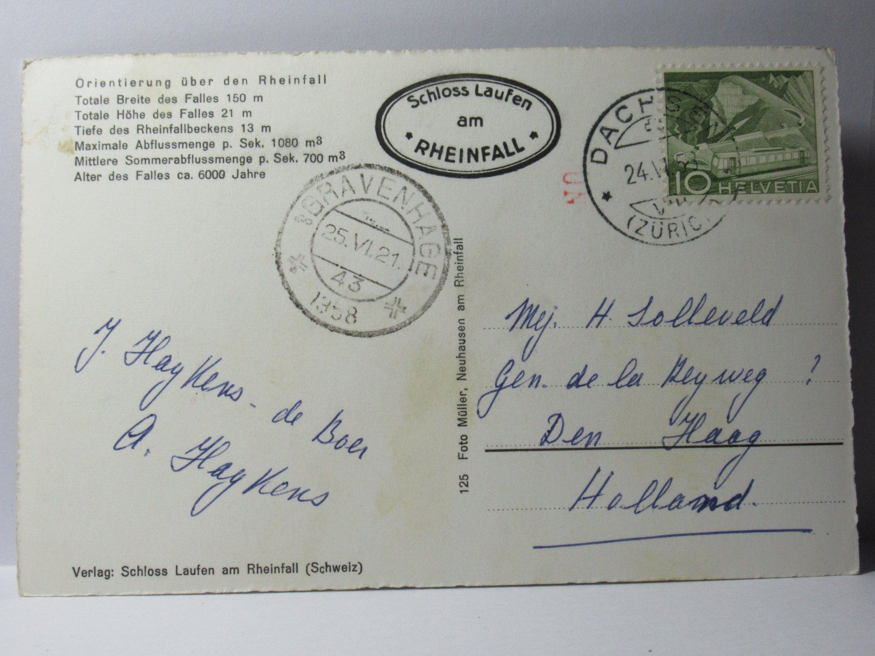Cartes postales: Rheinfall 1953 – D'occasion à Grenchen par Bluemchen1900 1