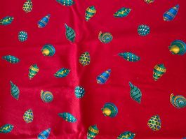Stoff Baumwolltrikot Rot mit Muscheldruck