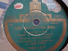Disque 78 tours Odéon aiguille de Mistinguett - 166.107