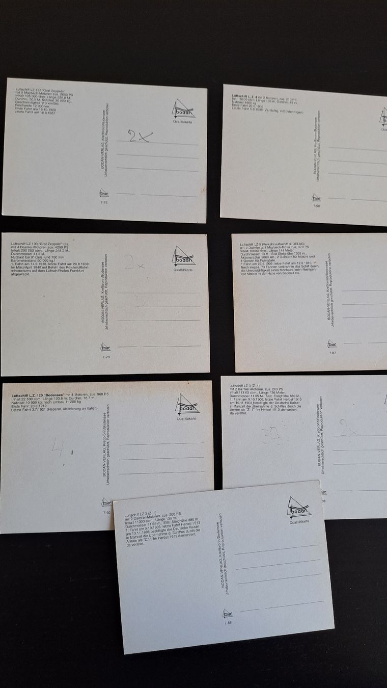 Cartoline postali: Vintage Zeppelin Postkarten Sammlung, 7 Stück – Usato da Riehen venduto da Appia48 4