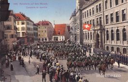 Militär // 1914 Kavallerie auf dem Marsch Basel Lyss Schweiz