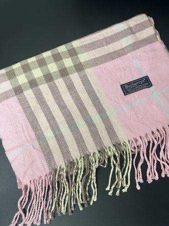 Écharpe Burberry carreaux laine rose
