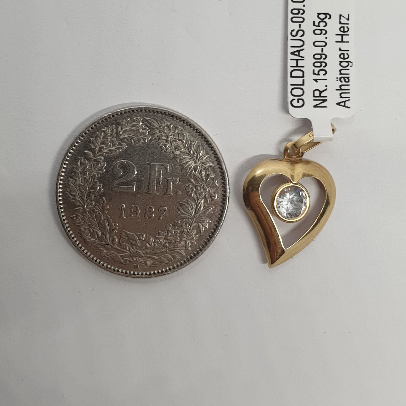 Ciondoli: Echt 14K Gold - Herz Anhänger – Usato da Luzern venduto da Goldhaus-Luzern 3