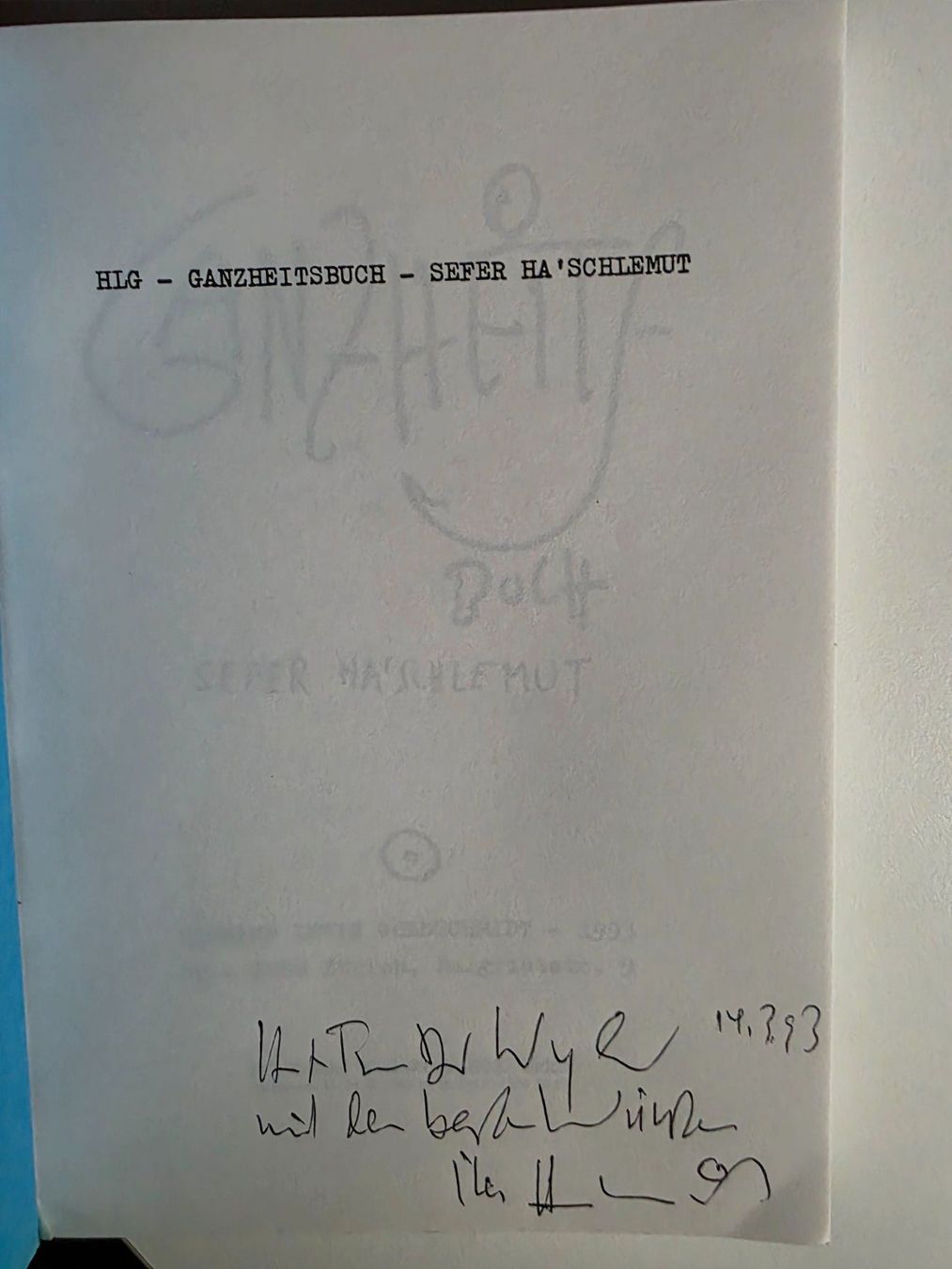Bücher: Ganzheits Buch - Hermann Levin Goldschmidt 1993 – Gebraucht aus Walterswil BE von Lonitti 4