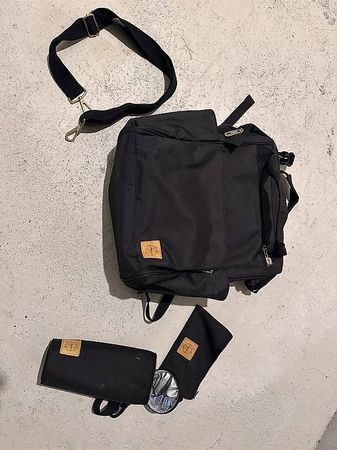 LÄSSIG Goldie Wickelrucksack / Wickeltasche schwarz