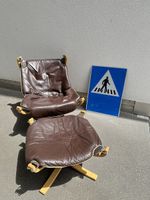 Matne Möbler Ledersessel mit Fussteil aus Norwegen!