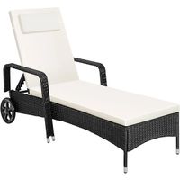 Sonnenliege Rattan mit Rollen verstellbar TORVANA