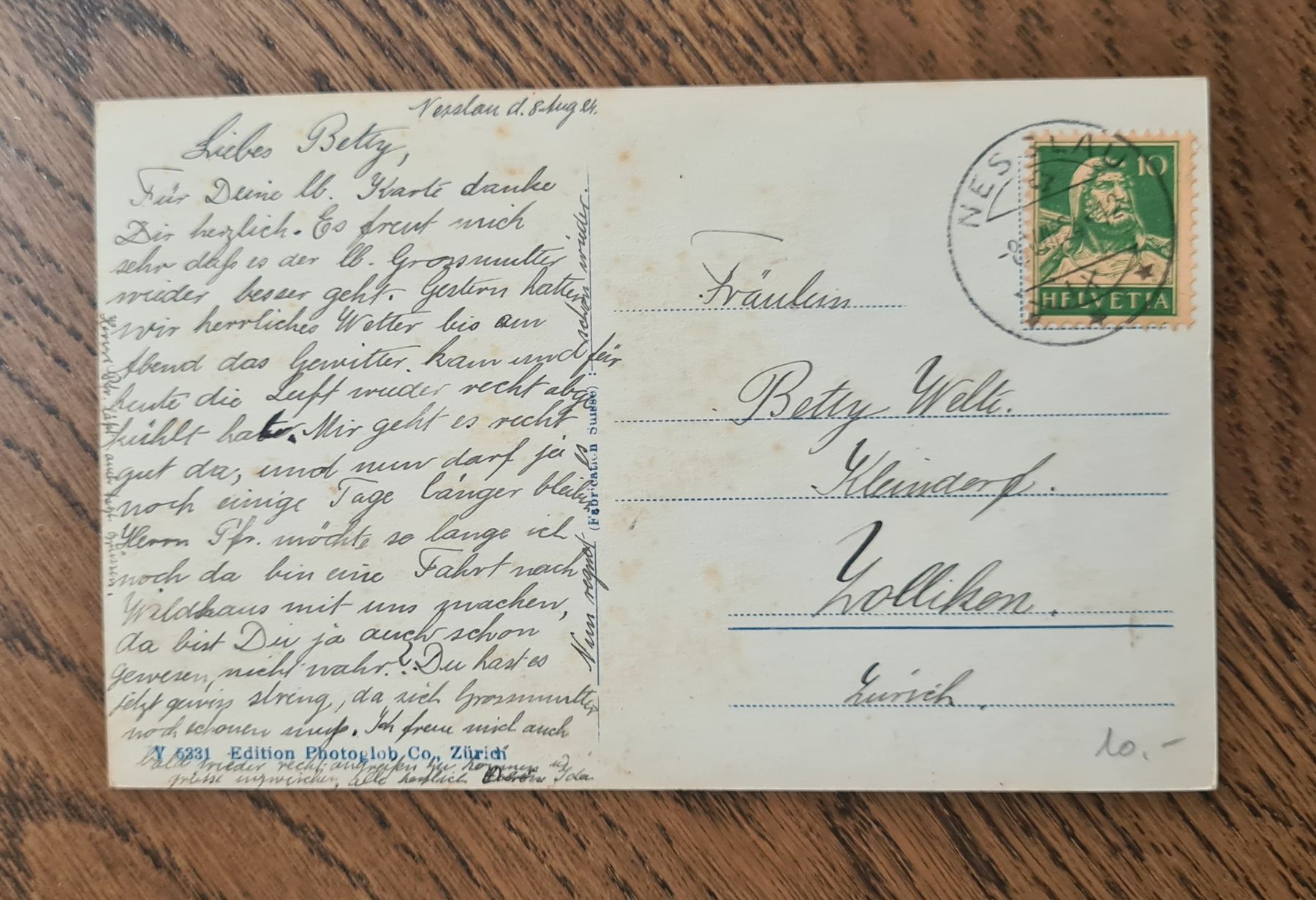 Cartoline postali: Nesslau mit Stockberg 1941 – Usato da Ebikon venduto da Donar50 1