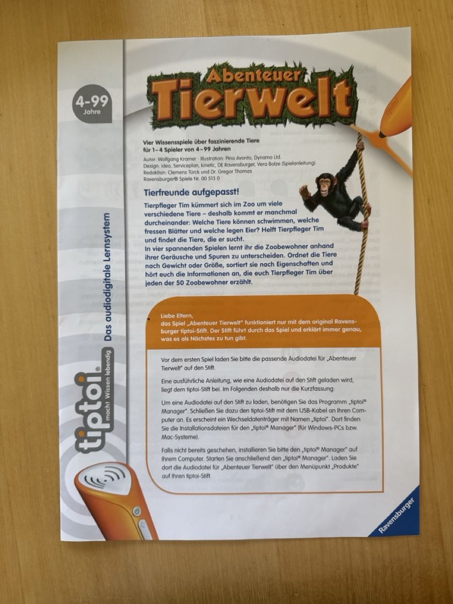 Tiptoi Giochi: Tiptoi Spiel Abenteuer Tierwelt – Usato da Menziken venduto da xirixs 1